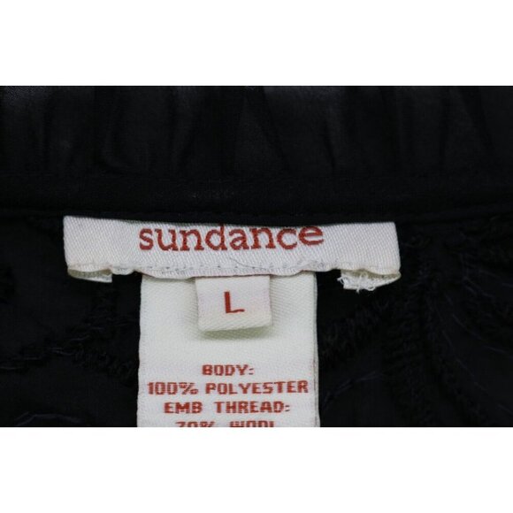 Sundance Embroidered Lace Sheer 3/4 Sleeve Top-Size Large-Silk Blend - Picture 6 of 11